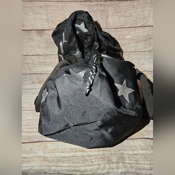 Victoria's secret PINK black silver stars large duffle bag travel bag - Picture 4 of 10